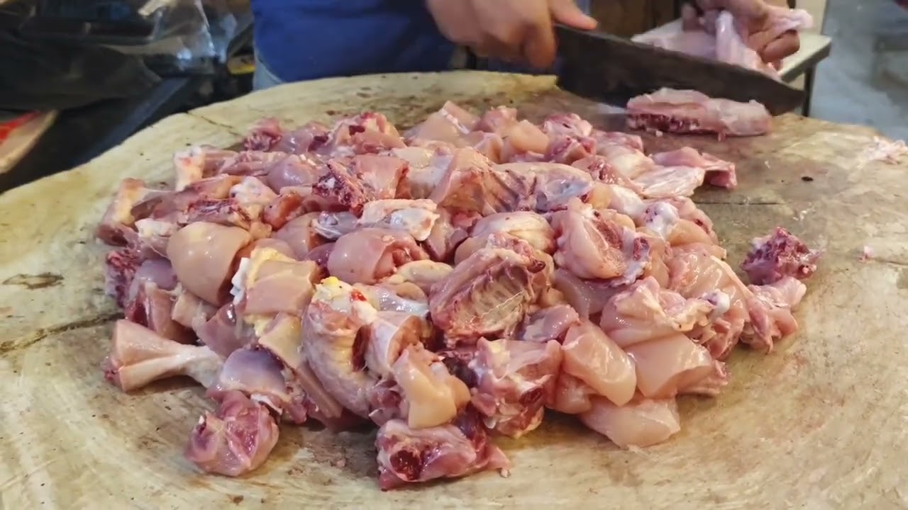 Amazing chicken curry peices cutting fast speed 2160PQHD