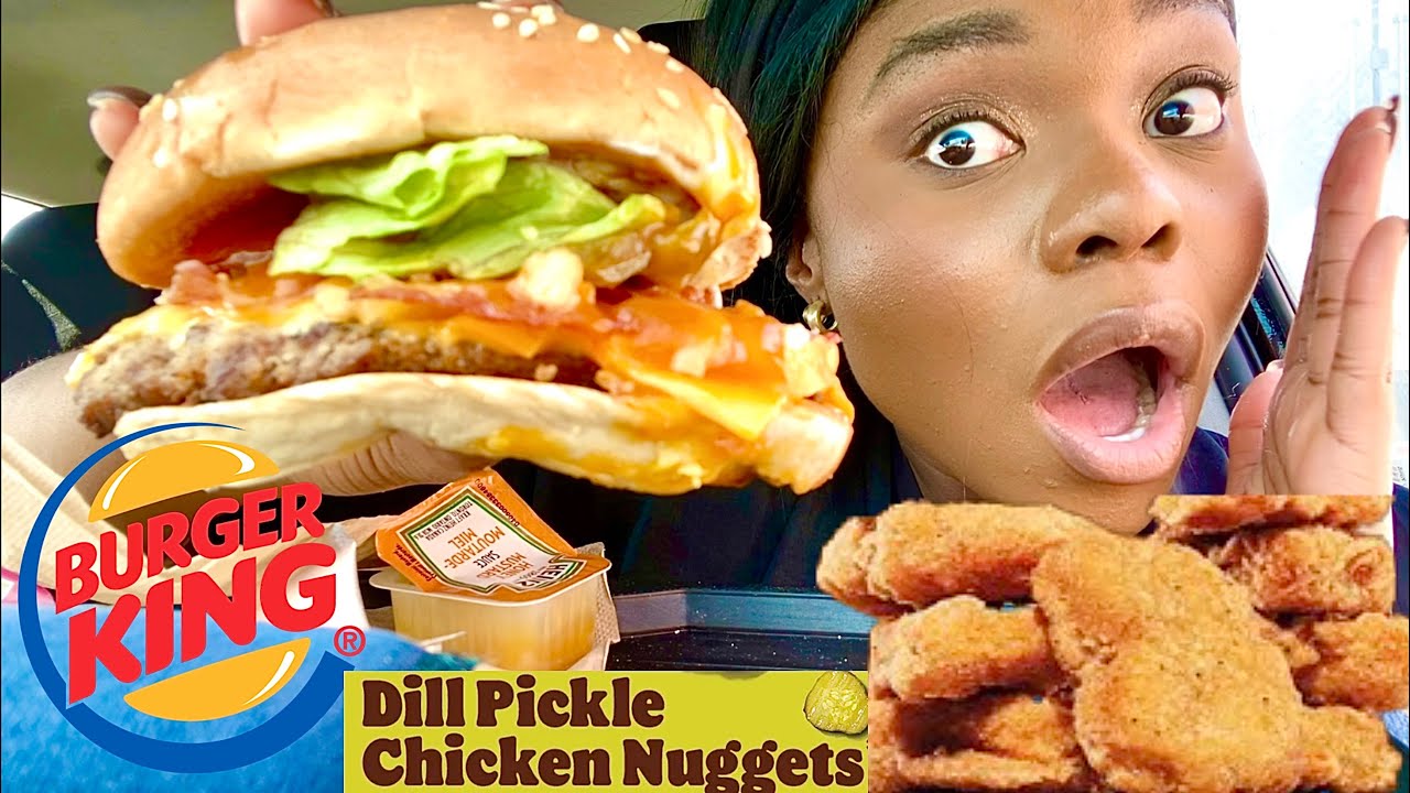 TRYING BURGER KINGs ANGRY WHOPPER AND DILL PICKLE CHICKEN NUGGETS YouTube