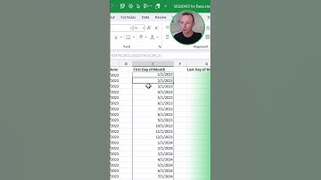 The Sequence Formula For Listing The First And Last Days Of The Month In Excel
