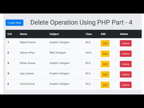 Delete Operation Using PHP Part - 4 | Crud Operation in PHP with Mysql 2022 | CodeWithNizami.