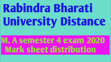 Rabindra Bharati University Distance exam marksheet 2020 semester 4