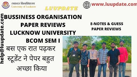 BUSSINESS ORGANISATION PAPER REVIEW FROM LUCKNOW UNIVERSITY  STUDENT  #lucknowuniversity