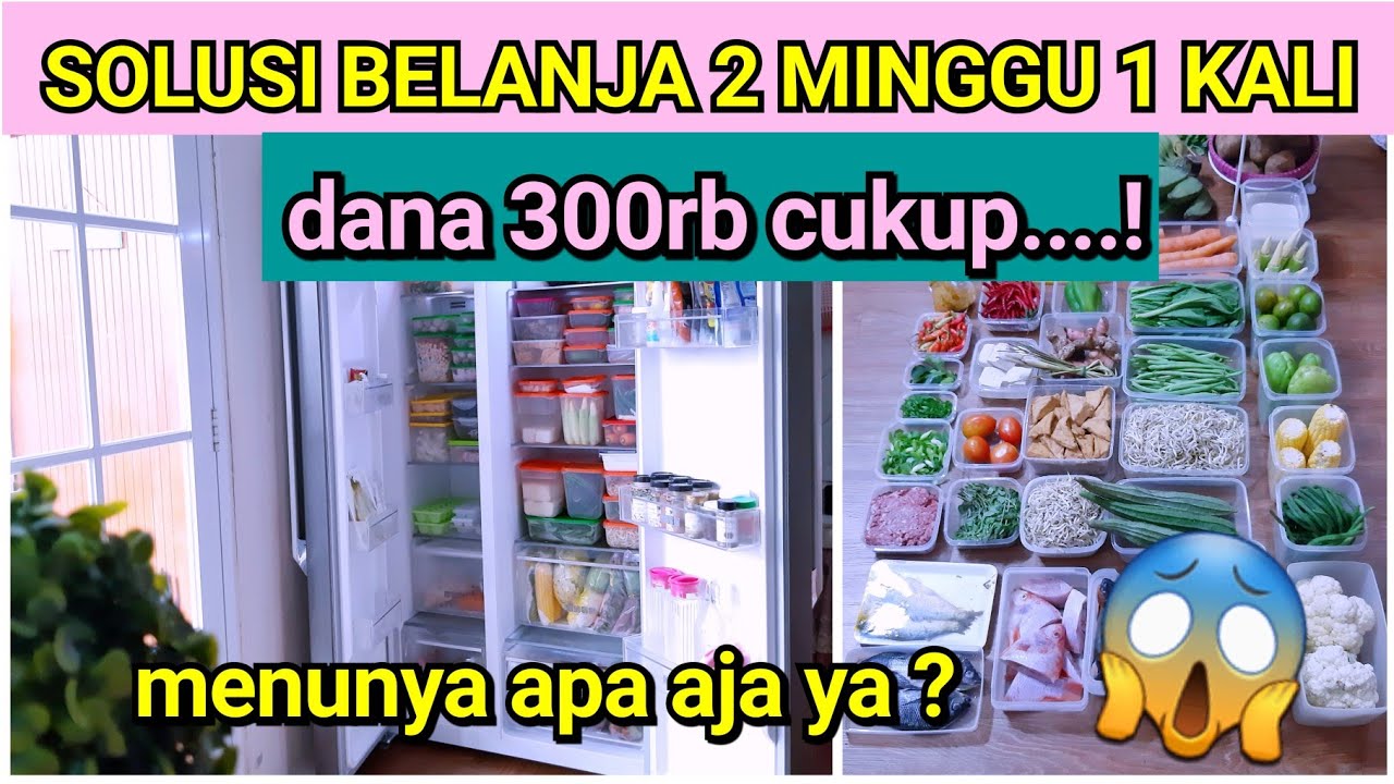 SOLUSI BELANJA 2 MINGGU 1 KALI, DANA 300RB CUKUP ! menunya apa aja ya ?