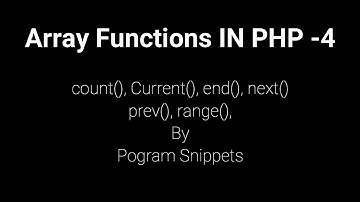 Array Functions IN PHP - 4