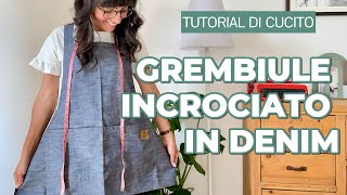 Tutorial - Come cucire un grembiule giapponese incrociato in denim con cartamodello gratuito Tutorial - Come cucire un grembiule giapponese incrociato in denim con cartamodello gratuito