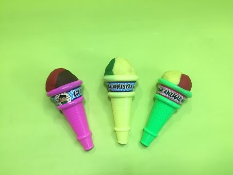 trò chơi làm kem bằng đất nặn và đồ chơi bất ngờ make ice cream toy surprise toys @KidsmileTV