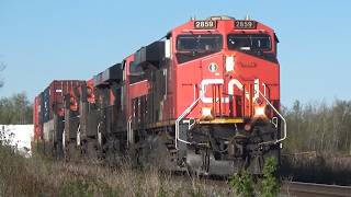 Friendly Horn Toots! Big Lashup on a Long Stack Train CN 120 w/DPU rolling thru Moncton, NB