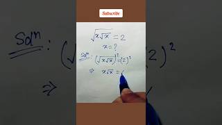 Square root algebra simplification | x=? #maths #shorts #algebra