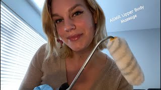 [ASMR] Fast & Aggressive Upper body massage with a paint roller then with lotion (gloves)