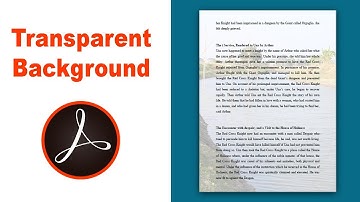 How to make transparent background in pdf using adobe acrobat pro 2017