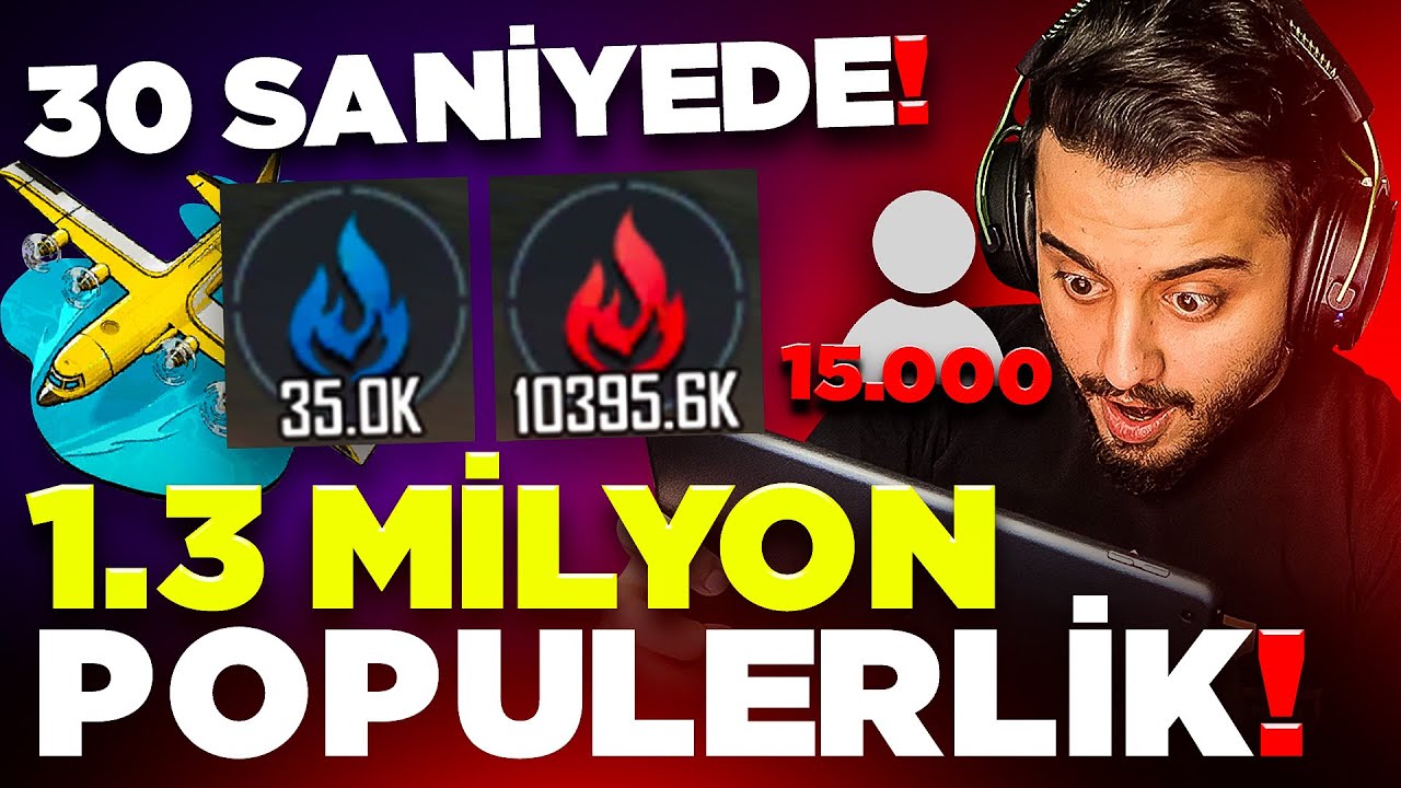 10 DAKİKADA POPÜLERLİK ÜNVANI ALDIM! 15.000 KİŞİ AYNI ANDA ATTI! (BİLGİSAYAR ÇÖKTÜ) PUBG mobile