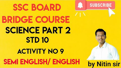Bridge course || Semi English & English || Std 10 || Science 2 activity no 9 @pioneertutorials1717