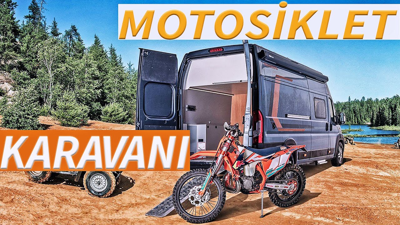 karavan motosiklet tasiyici ozel garaj dus yola 17m3 karavan karavanla trail bike tasima aparati youtube