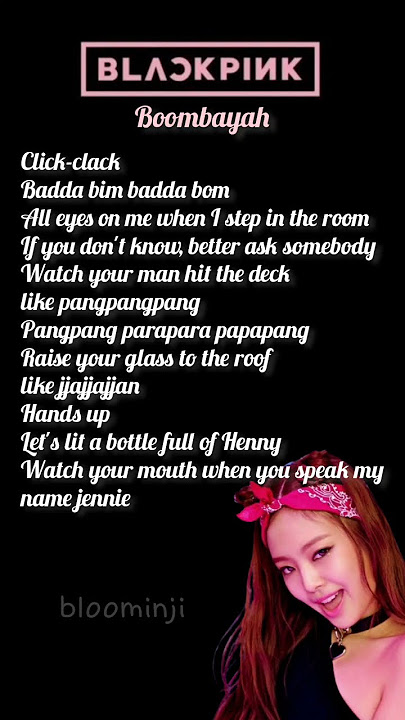 Jennie rap boombayah english #blackpink #boombayah #lyrics #kpop