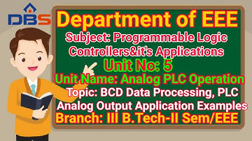 BCD Data Processing | PLC Analog Output Applications | Programmable Logic Controllers | DBS Talks