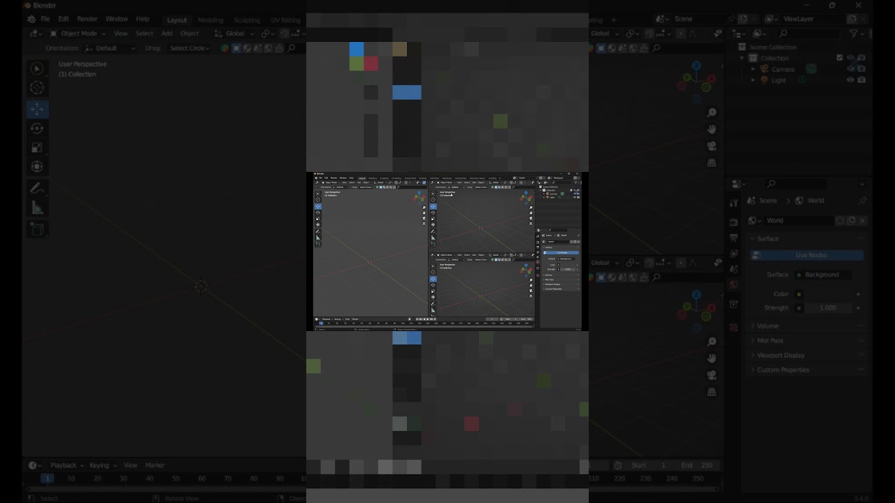 splitscreen shortcut for blender / Split Screen in Blender 2023 tutorial in Hindi
