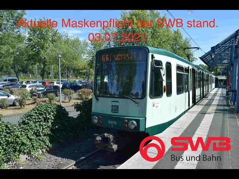 Aktuelle Maskenpflicht Ansage der SWB Bonn stand 03.07.2021