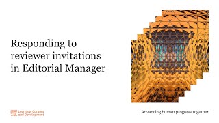 Responding to reviewer invitations in Editorial Manager