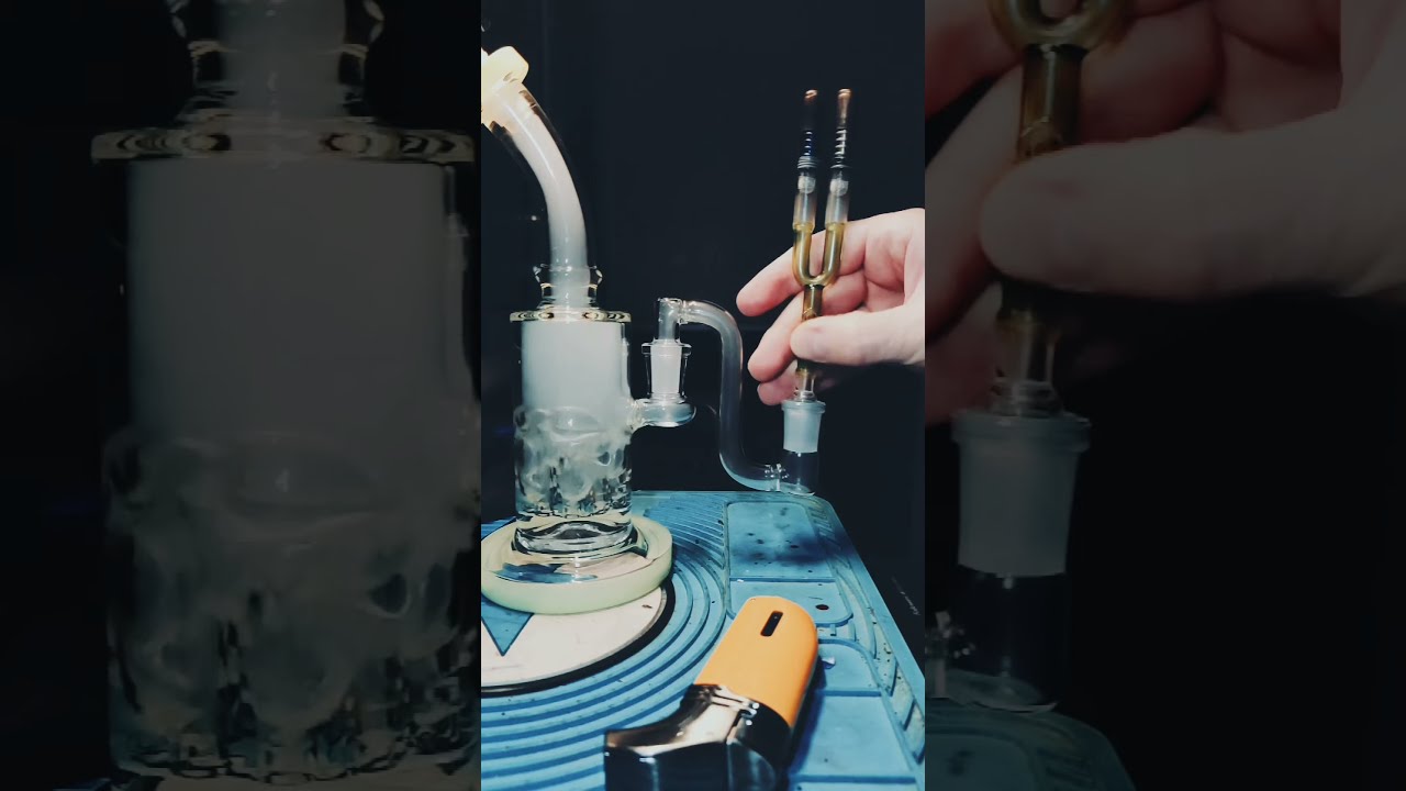 Double Dynavap stem with Black Leaf bong