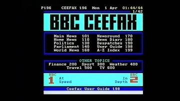 BBC2 Pages From Ceefax - Mon 1 Apr 1996 - Slide Rule, Part 1