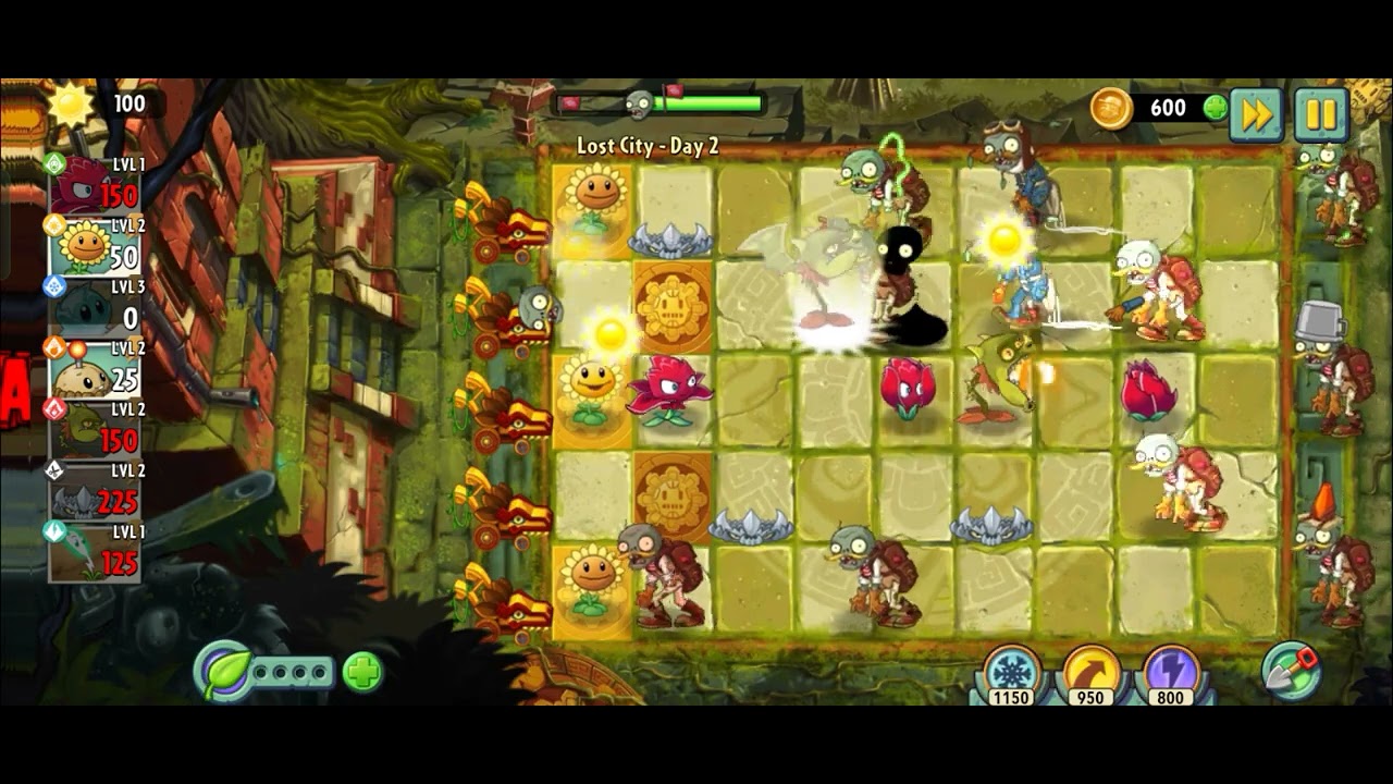 plants vs zombies 2 Lost City day 2 - YouTube