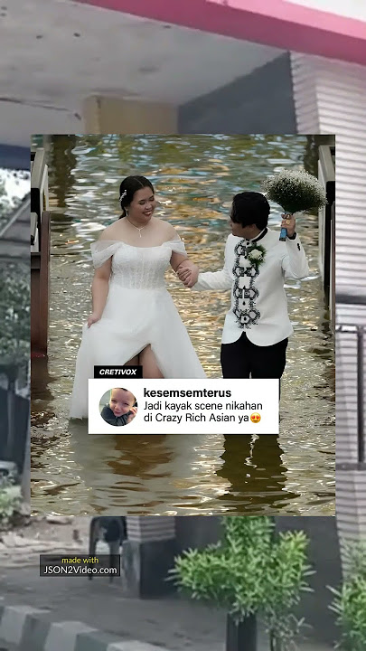 Hujan Deras & Banjir Tak Halangi Cinta! Lihat Momen Pernikahan Ini