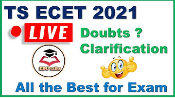 LIVE TS ECET 2021 Doubts clarification | All the best for the exam| Edutalks