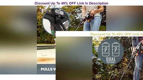 Get Special Price WORX WG644 40V Power Share Hydroshot Portable Power Cleaner (2x20V Batteries), Bl