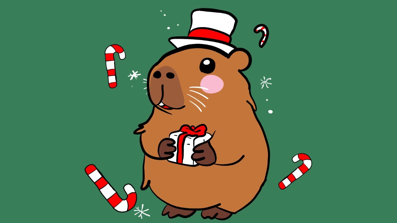 Draw a Cute Christmas Capybara: Step-by-Step Tutorial for Kids episode 2 