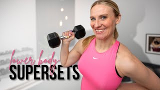 Lower Body SUPERSETS | 20-min Dumbbell Strength Workout