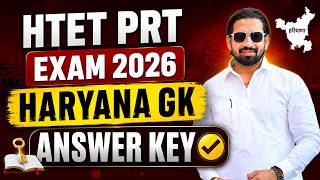 HTET PRT Exam 2026 Haryana GK Answer Key | All Questions with Solutions