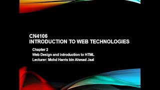 CN4106 Introduction to Web Development Chapter 2