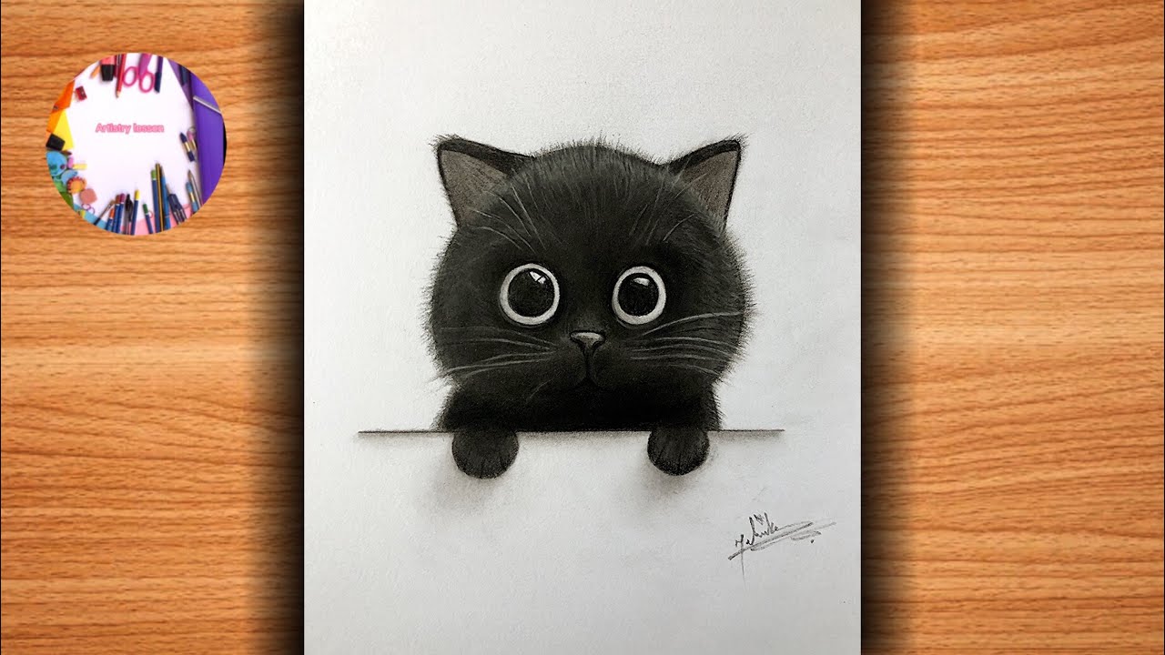 How To Draw Realistic Cat Step By Step | Cat Drawing Easy - YouTube