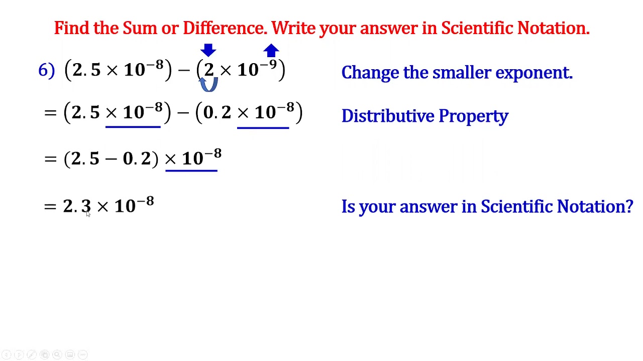 Adding and Subtracting Scientific Notation Selected Solutions - YouTube