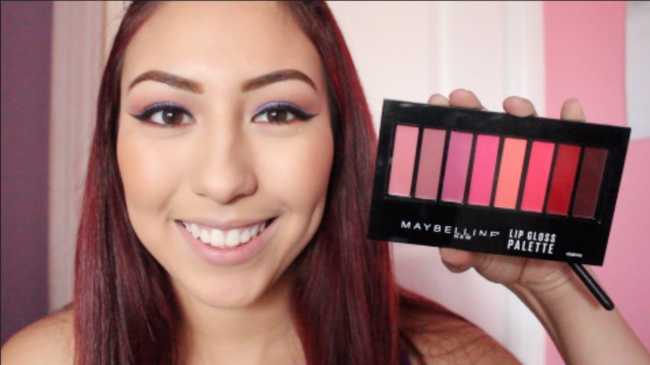 NEW Maybelline Lip Gloss Palette Swatches + 1st Impression minaakitty