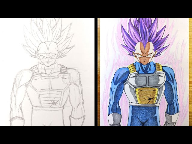 How to draw Vegeta Ultra Ego #vegeta #dragonball #fyp #manga