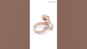 Jewellery CAD Design Rendering Ring - 09|Rose Gold | 360° Realistic View #3dgrapix #3DRendering