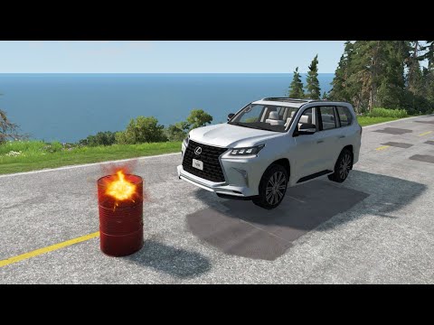 Lexus LX570 vs Explosive barrel 😱 BeamNG.Drive