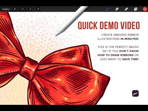 5 Ribbon Procreate Stamp Brushes, a Brush Add-On by Riveros Illustration (Thumbnail 4 of 12)