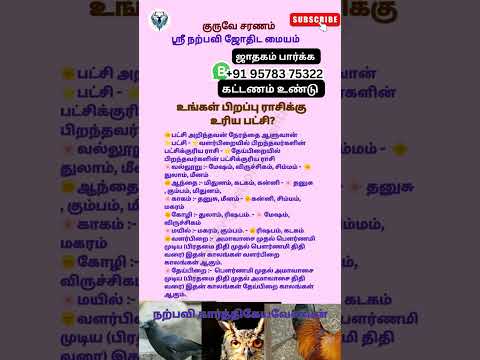 உங்கள் பிறப்பு ராசிக்கு உரிய பட்சி? #jothidam #narpaviy #shortsvideo #viralvideo