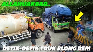 ALLAHUAKBAR !!! Detik-Detik Truk Hino Blong Rem Di Sitinjau Lauik Pkjr Berlarian Untuk Menyelamatkan