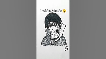 How to draw Itachi in 10 sec, 10 min, 1 hr 😱 #shorts #itachi #anime #drawing