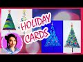 Easy Christmas Trees Watercolor Cards