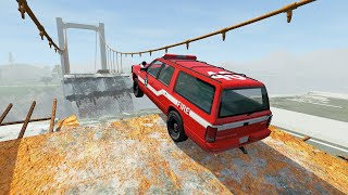 BeamNG.drive - Gavril Roamer Fire Chief vs Broken bridge crash test #Shorts BeamNG.drive - Gavril Roamer Fire Chief vs Broken bridge crash test #Shorts