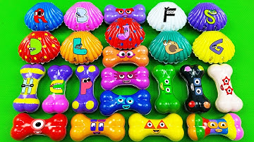 Numberblocks – Looking Rainbow SLIME with Seashell, Bones Coloring - Satisfying Videos ASMR