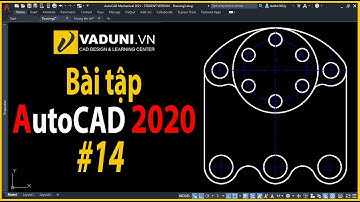 Học AutoCAD cơ bản // Bài tập luyện vẽ AutoCAD 2D cơ bản - Bài 14