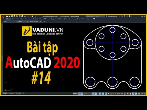 Học AutoCAD cơ bản // Bài tập luyện vẽ AutoCAD 2D cơ bản - Bài 14