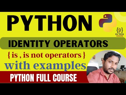 IDENTITY OPERATORS IN PYTHON | IS,IS NOT |PYTHON OPERATORS|  OPERATORS IN PYTHON | #python | #mahesh