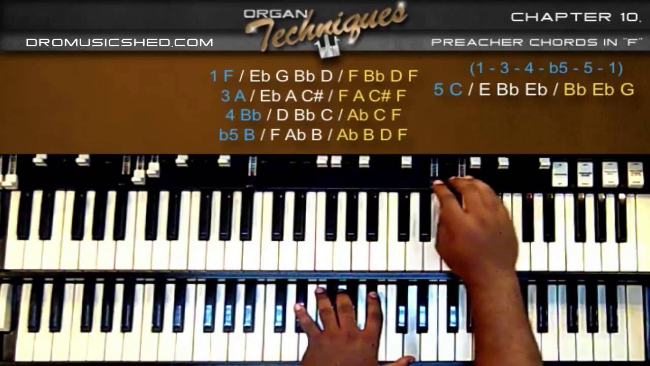 Organ Preacher Chords in F    (Organ Techniques) How to play 
