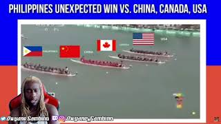 PILIPINAS NAKA GINTO SA DRAGON BOAT RACING  WIN  GO PHILIPPINES | DWYANE GAMBINO REACTION screenshot 2